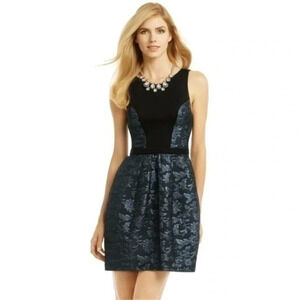 Anthropologie | Yoana Baraschi Blue | Glam Jacquard Fit & Flare Cocktail Dress 8